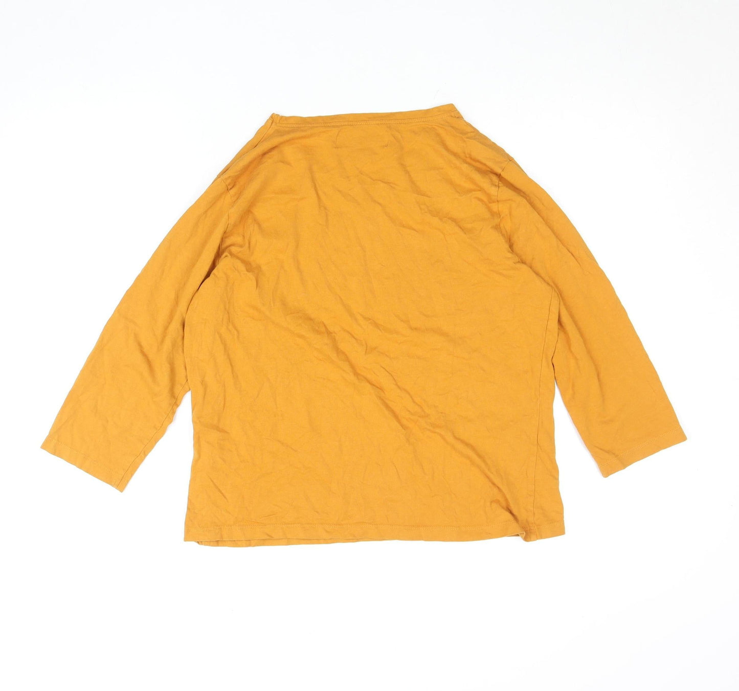 Womens UK Size 12 PACO Yellow Basic T-Shirt