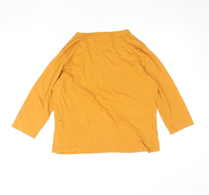 Womens UK Size 12 PACO Yellow Basic T-Shirt