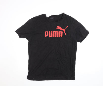 Puma Men's Black Short Sleeve Crew Neck Sports Cotton T-Shirt S