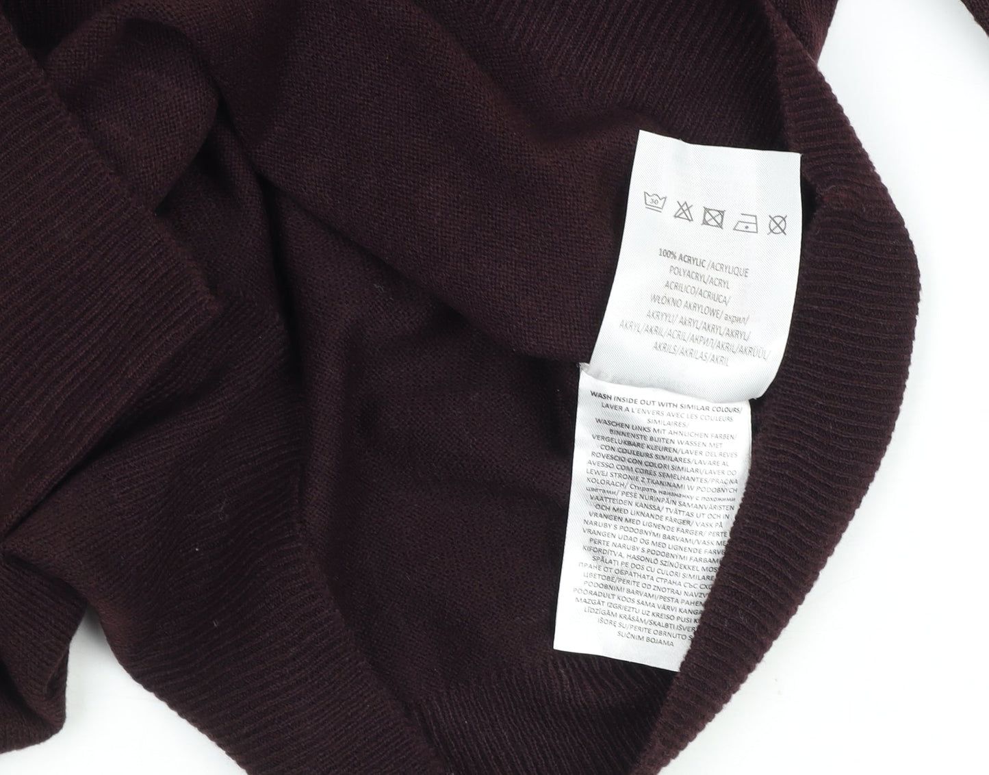 Brave Soul Men's Brown Crew Neck Acrylic Jumper Size S