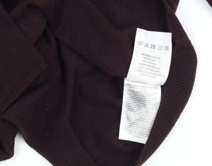 Brave Soul Men's Brown Crew Neck Acrylic Jumper Size S