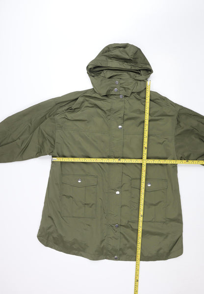 Next Girls Green Hooded Rain Coat 11 Years Mid-Length Water Resistant