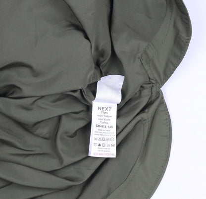 Next Girls Green Hooded Rain Coat 11 Years Mid-Length Water Resistant