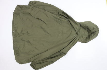 Next Girls Green Hooded Rain Coat 11 Years Mid-Length Water Resistant