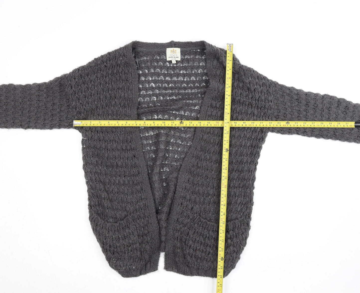Womens UK Size 6 River Island Grey Cardigan Jumper