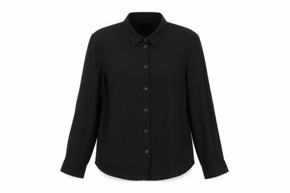 Womens UK Size 4 New Look Black Basic Button-Up