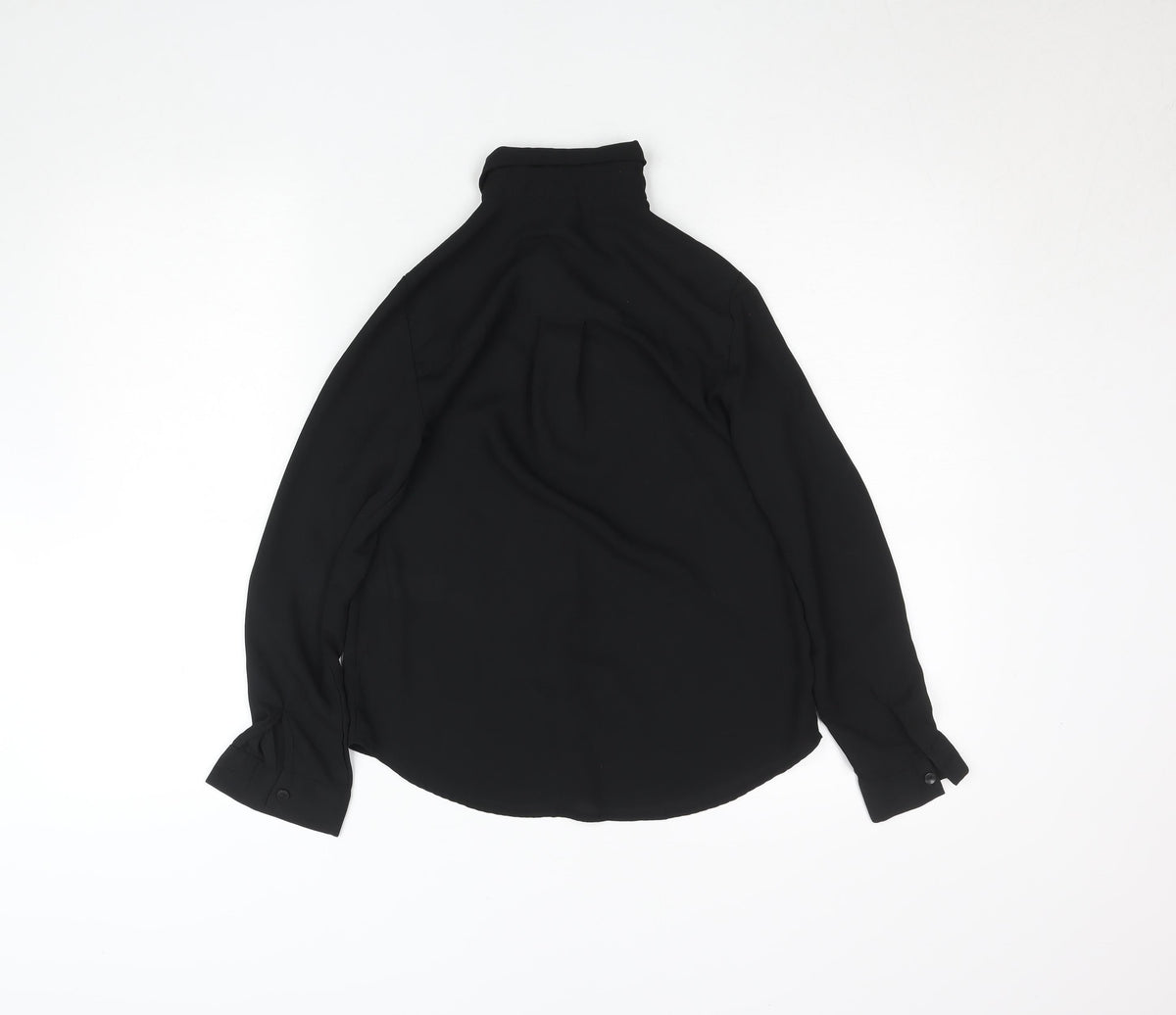 Womens UK Size 4 New Look Black Basic Button-Up