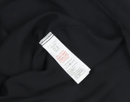 Womens UK Size 4 New Look Black Basic Button-Up