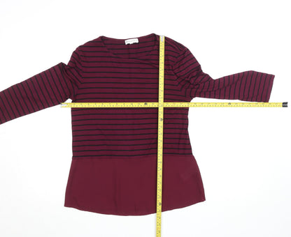 Womens UK Size 10 Warehouse Red Tunic Blouse