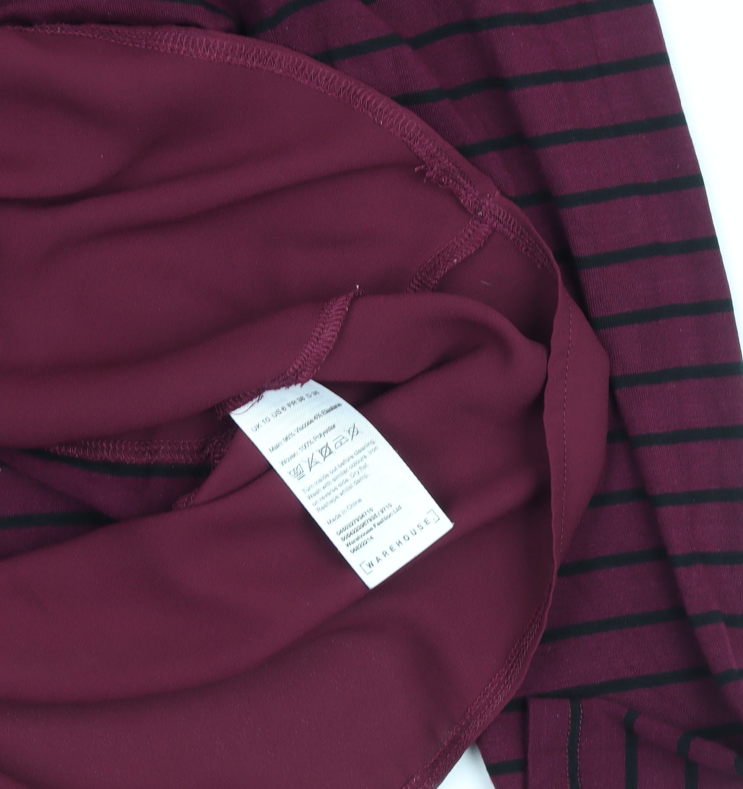 Womens UK Size 10 Warehouse Red Tunic Blouse
