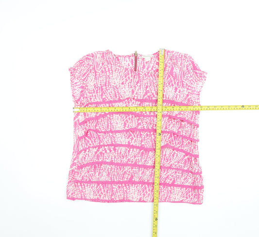 Womens UK Size 12 Monsoon Pink Ruffle Blouse