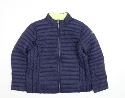 Michael Kors Womens Navy Blue XL Puffer Jacket Lightweight Quilted Zip Coat