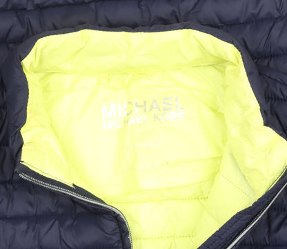 Michael Kors Womens Navy Blue XL Puffer Jacket Lightweight Quilted Zip Coat