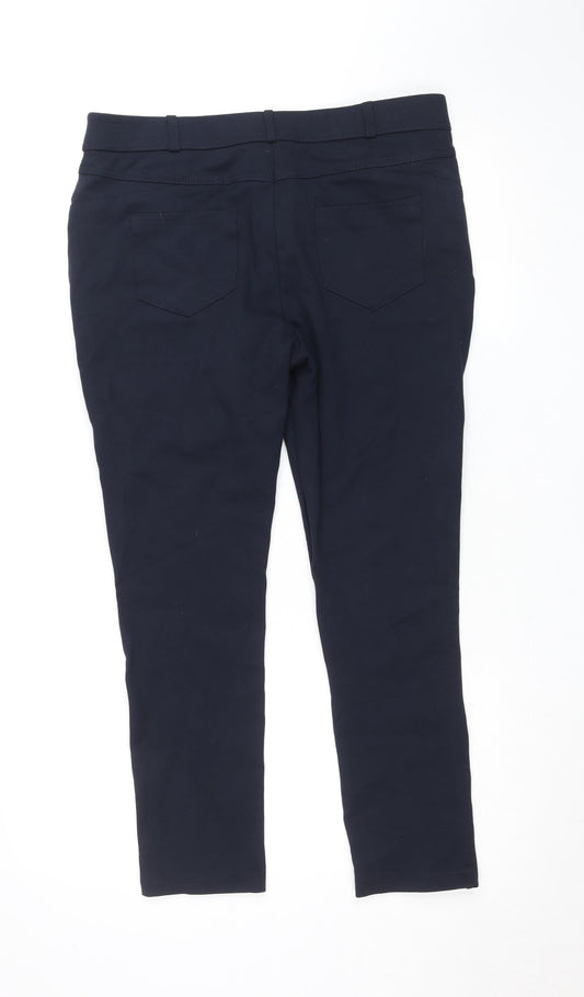 Womens UK Size 14 Dunnes Slim Fit Casual Workwear Black Trousers