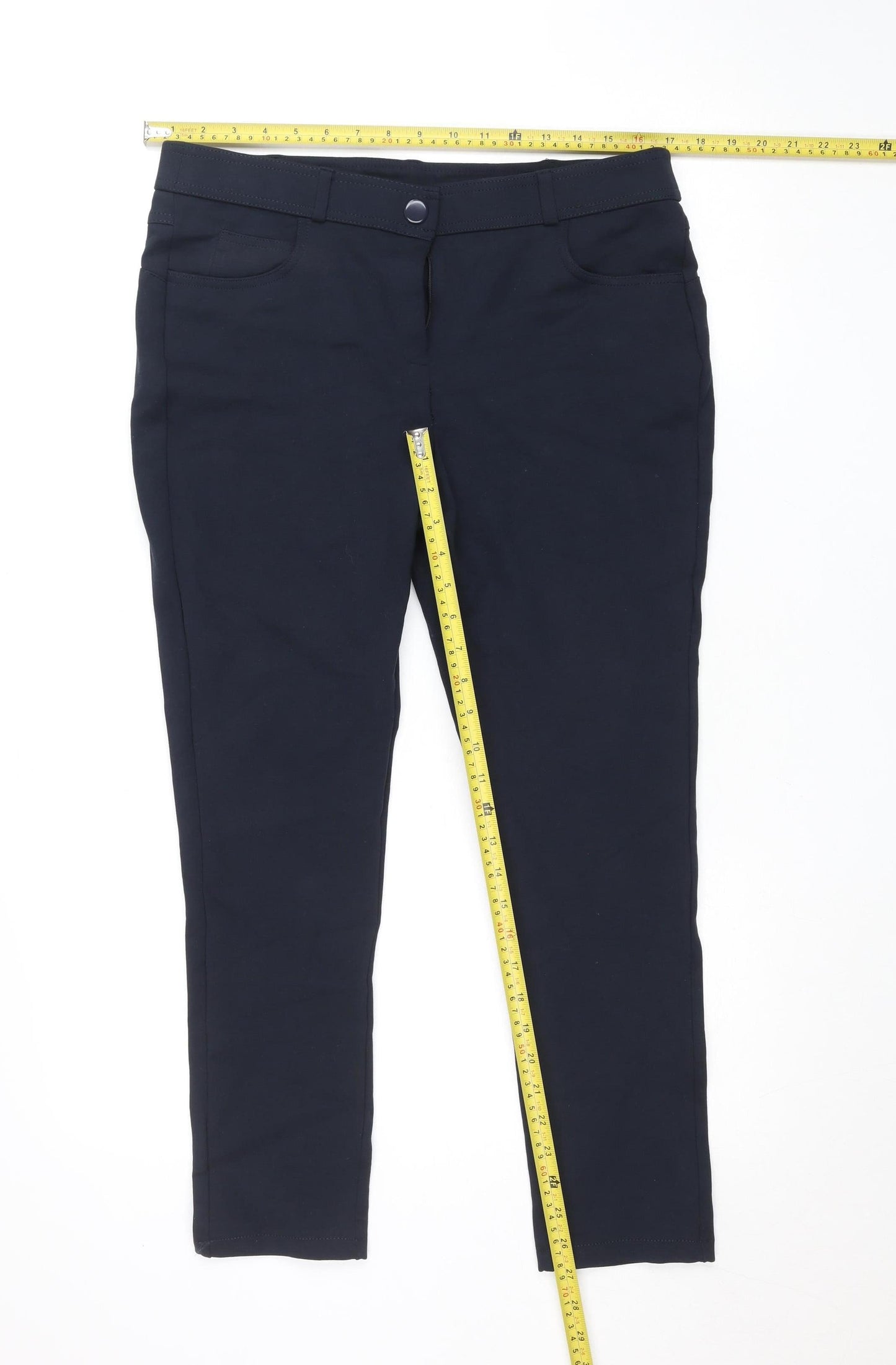 Womens UK Size 14 Dunnes Slim Fit Casual Workwear Black Trousers