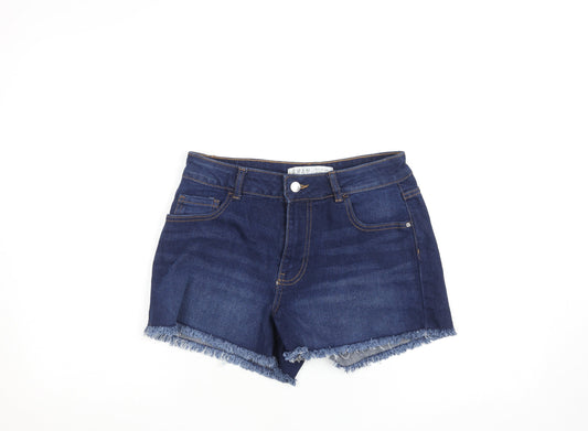 Primark Women Blue Denim Cut-Off Shorts Size 10