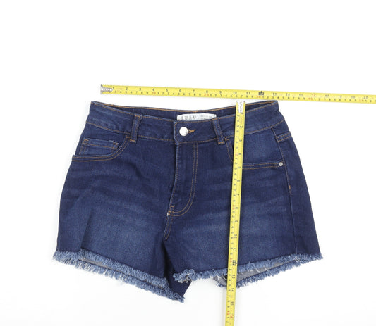 Primark Women Blue Denim Cut-Off Shorts Size 10