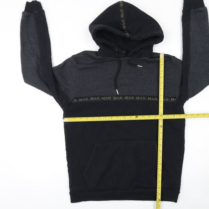 Mens UK Size M boohooMAN Black Pullover Hoodie