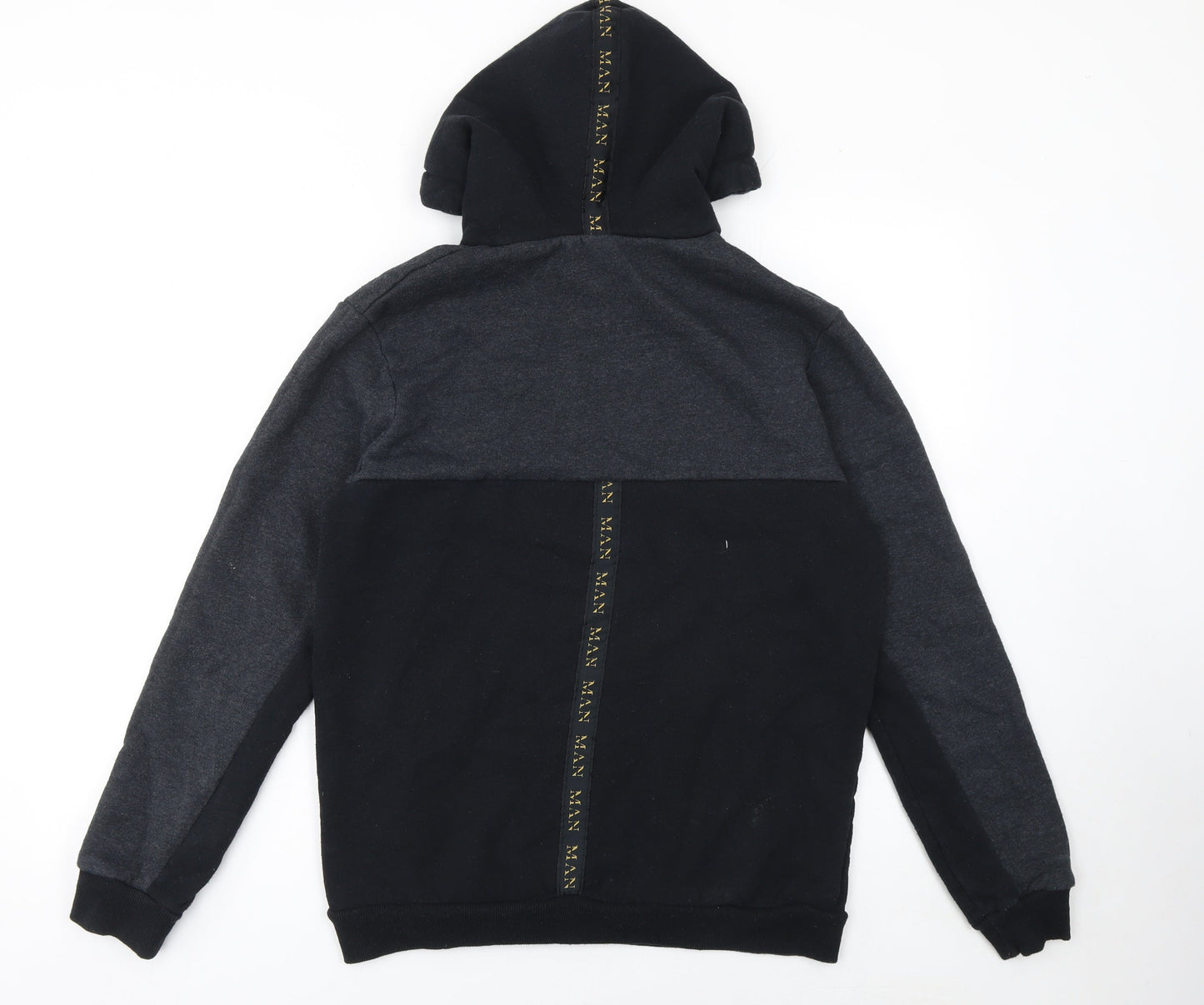 Mens UK Size M boohooMAN Black Pullover Hoodie