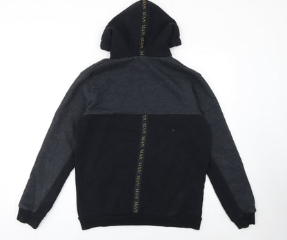 Mens UK Size M boohooMAN Black Pullover Hoodie