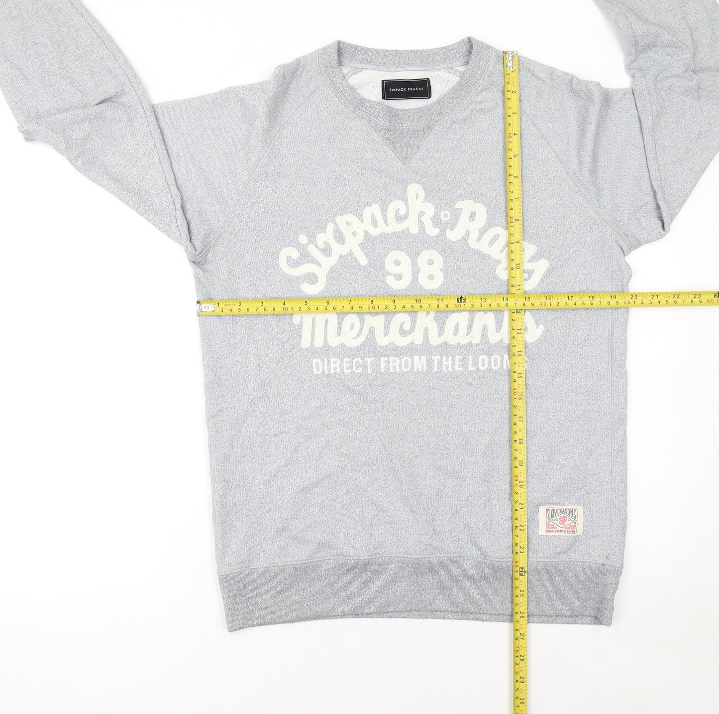 Mens UK Size M Sixpack France Grey Pullover Sweatshirt