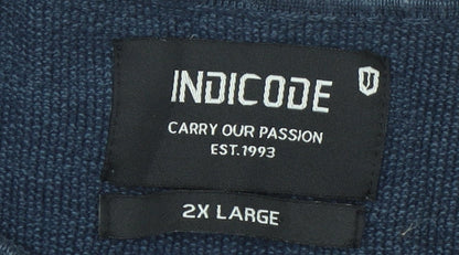 Mens UK Size 2XL INDICODE Blue Pullover Sweatshirt