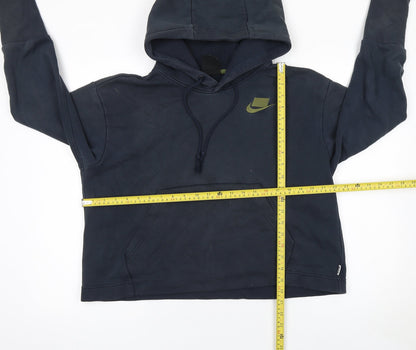 Nike Women’s Black S Pullover Hoodie Cotton Blend NSW Logo Casual