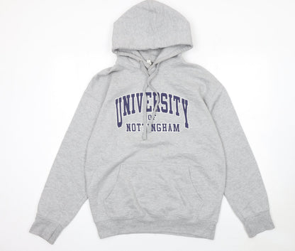Womens UK Size L Casual Classics Grey Pullover Hoodie