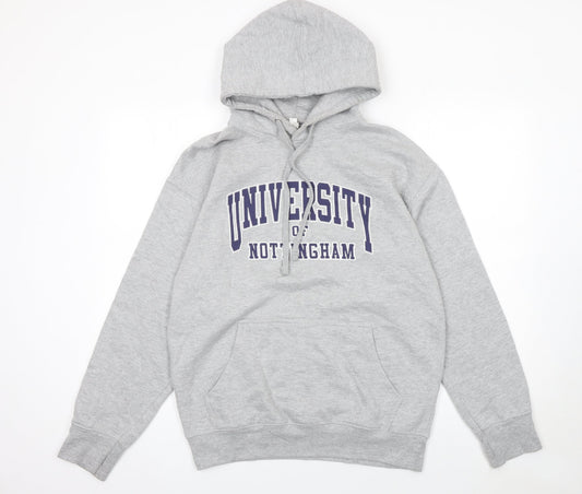 Womens UK Size L Casual Classics Grey Pullover Hoodie