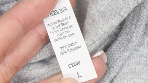 Womens UK Size L Casual Classics Grey Pullover Hoodie