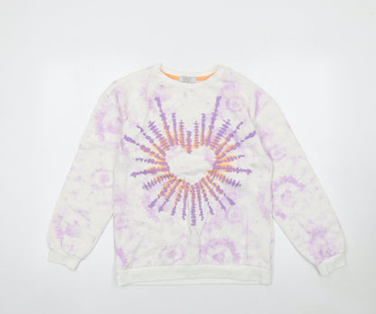 Primark Girls Multicoloured Tie Dye Heart Pullover Sweatshirt 12-13 Years