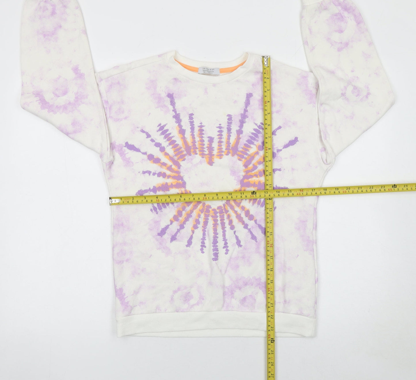 Primark Girls Multicoloured Tie Dye Heart Pullover Sweatshirt 12-13 Years
