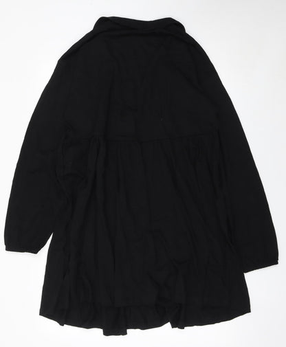 ASOS Design Women Black Size 16 Cotton Shirt Dress