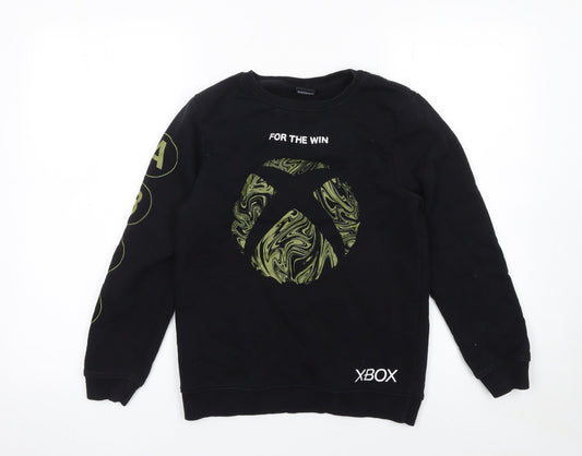 George Boys Black Xbox Pullover Sweatshirt 10-11 Years Graphic Print