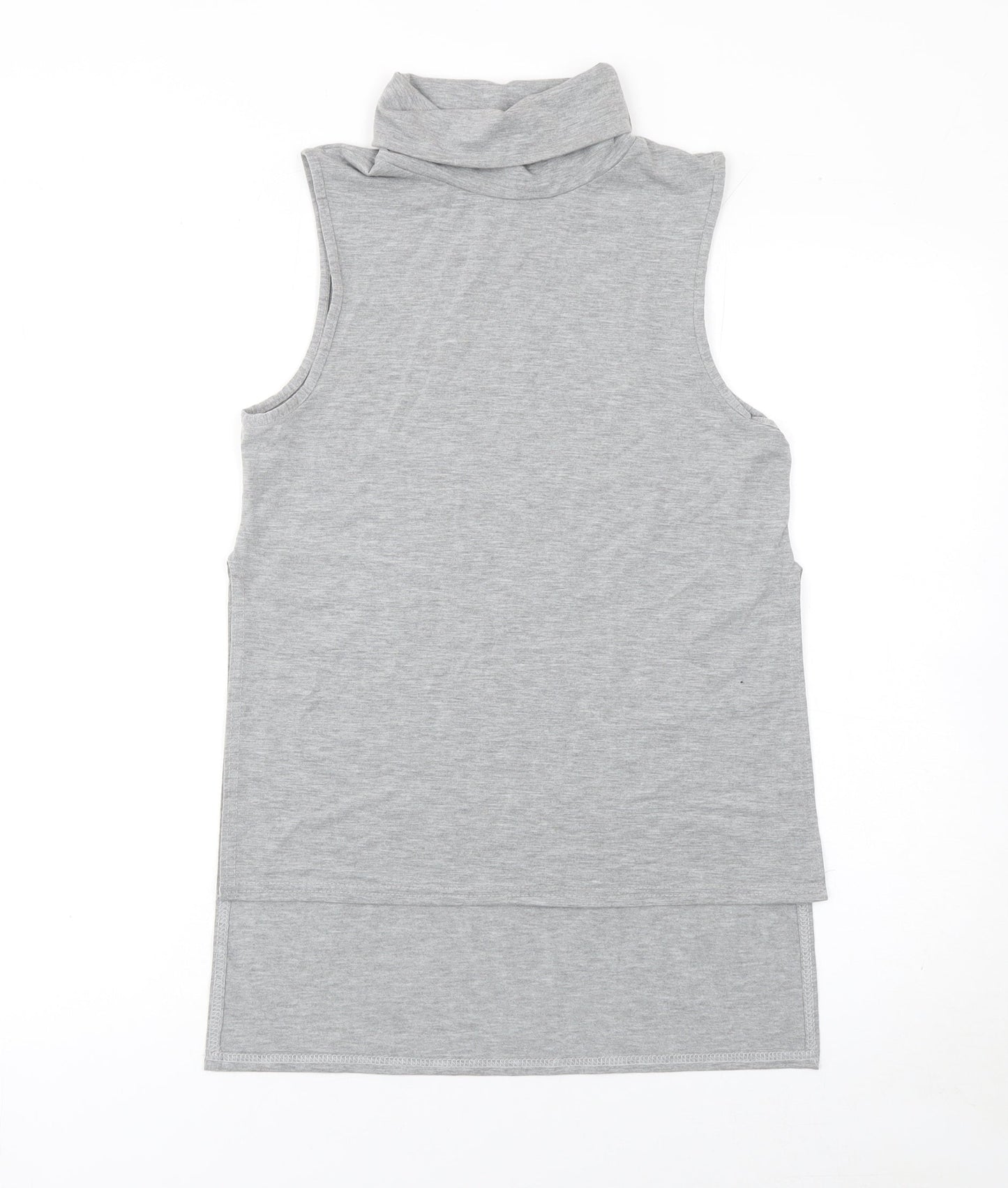 PrettyLittleThing Womens Grey Sleeveless Roll Neck Tank Top UK 10