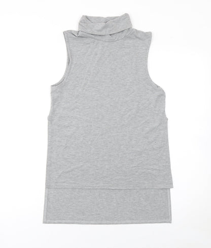 PrettyLittleThing Womens Grey Sleeveless Roll Neck Tank Top UK 10