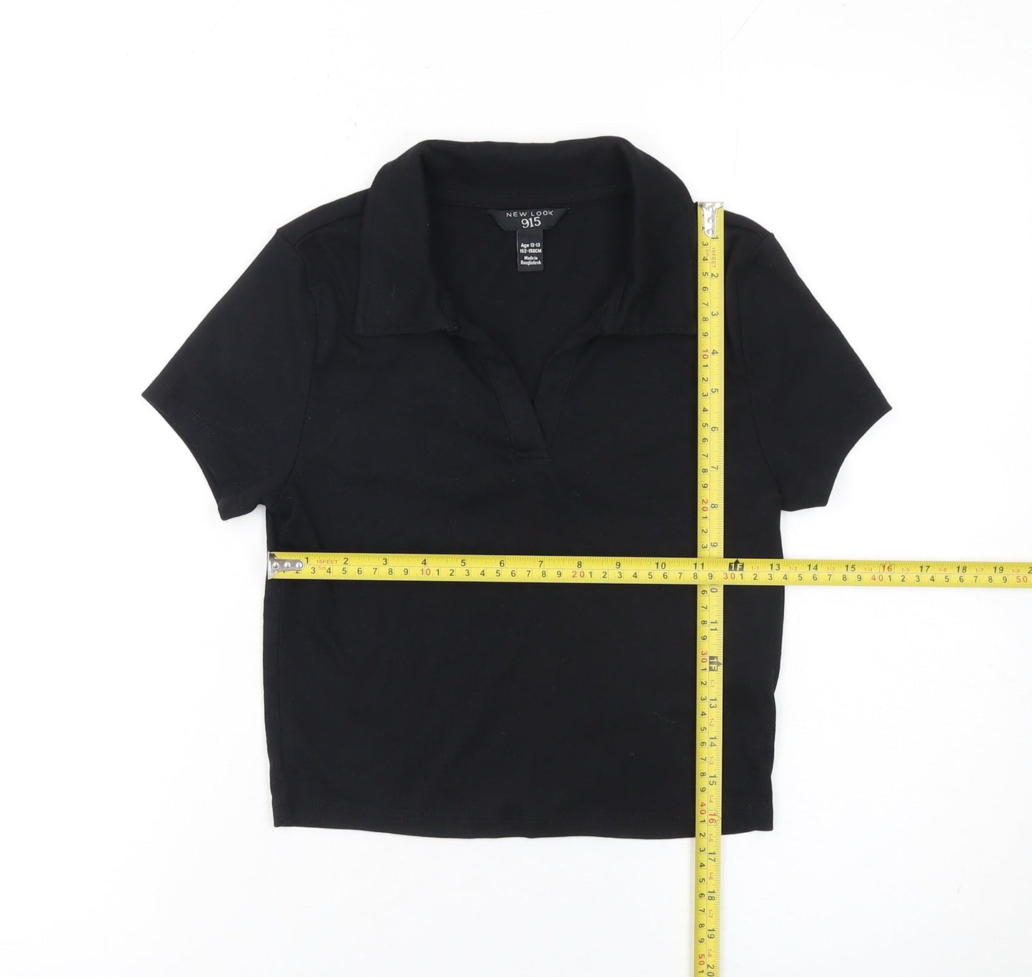 Girls UK Size 12-13 Years New Look Black Basic Polo