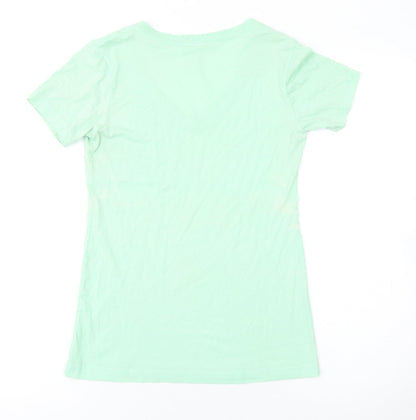 Womens UK Size S Coastal Classics Green Basic T-Shirt