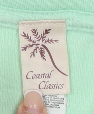 Womens UK Size S Coastal Classics Green Basic T-Shirt