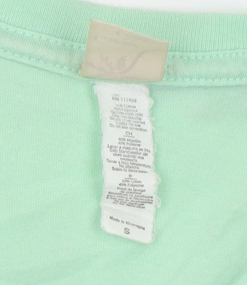 Womens UK Size S Coastal Classics Green Basic T-Shirt