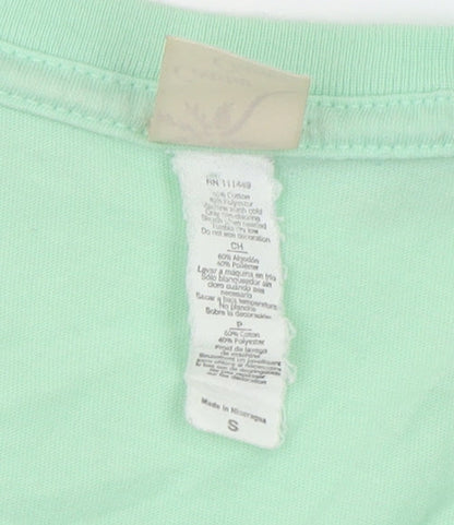 Womens UK Size S Coastal Classics Green Basic T-Shirt
