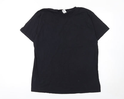 Mens UK Size L Fruit of the Loom Black  T-Shirt