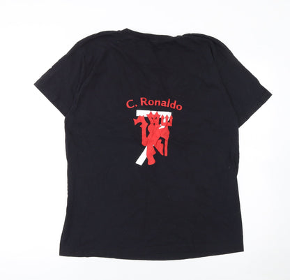 Mens UK Size L Fruit of the Loom Black  T-Shirt