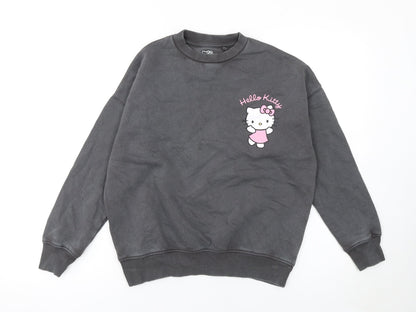 Sanrio Hello Kitty Girls Grey Sweatshirt 10-11 Years Crew Neck Pullover