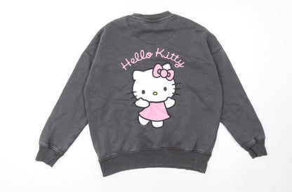 Sanrio Hello Kitty Girls Grey Sweatshirt 10-11 Years Crew Neck Pullover
