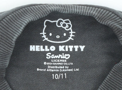 Sanrio Hello Kitty Girls Grey Sweatshirt 10-11 Years Crew Neck Pullover