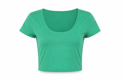 Womens UK Size 12 H&M Green Cropped T-Shirt