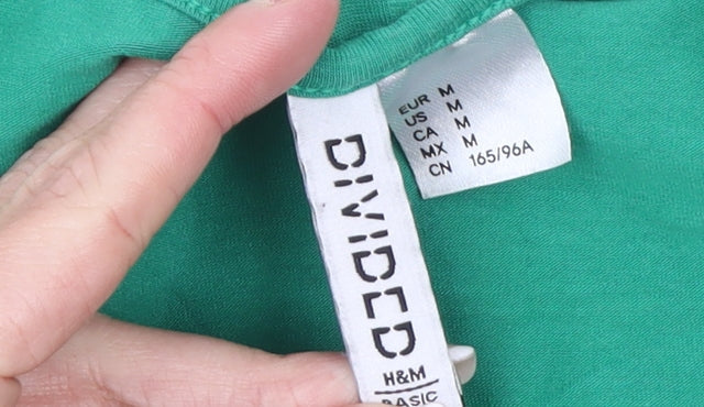 Womens UK Size 12 H&M Green Cropped T-Shirt