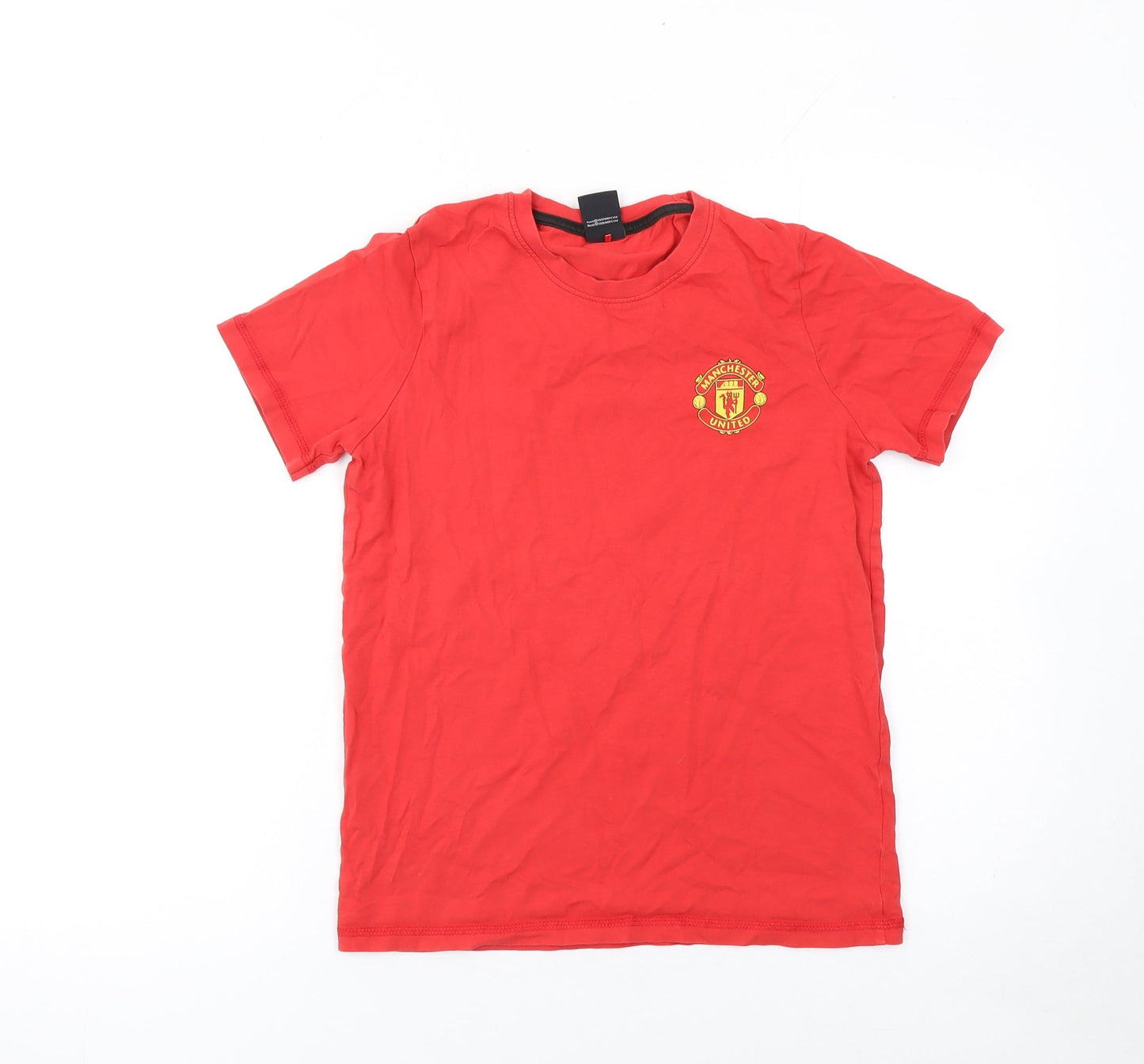 George Boys Red Manchester United Logo T-Shirt 11-12 Years Cotton Short Sleeve