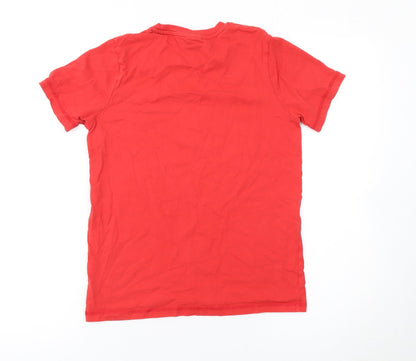 George Boys Red Manchester United Logo T-Shirt 11-12 Years Cotton Short Sleeve